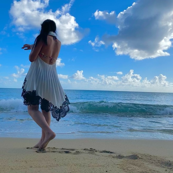 Self portrait Pleated Wrap Top Ivory - Picture 3 of 8